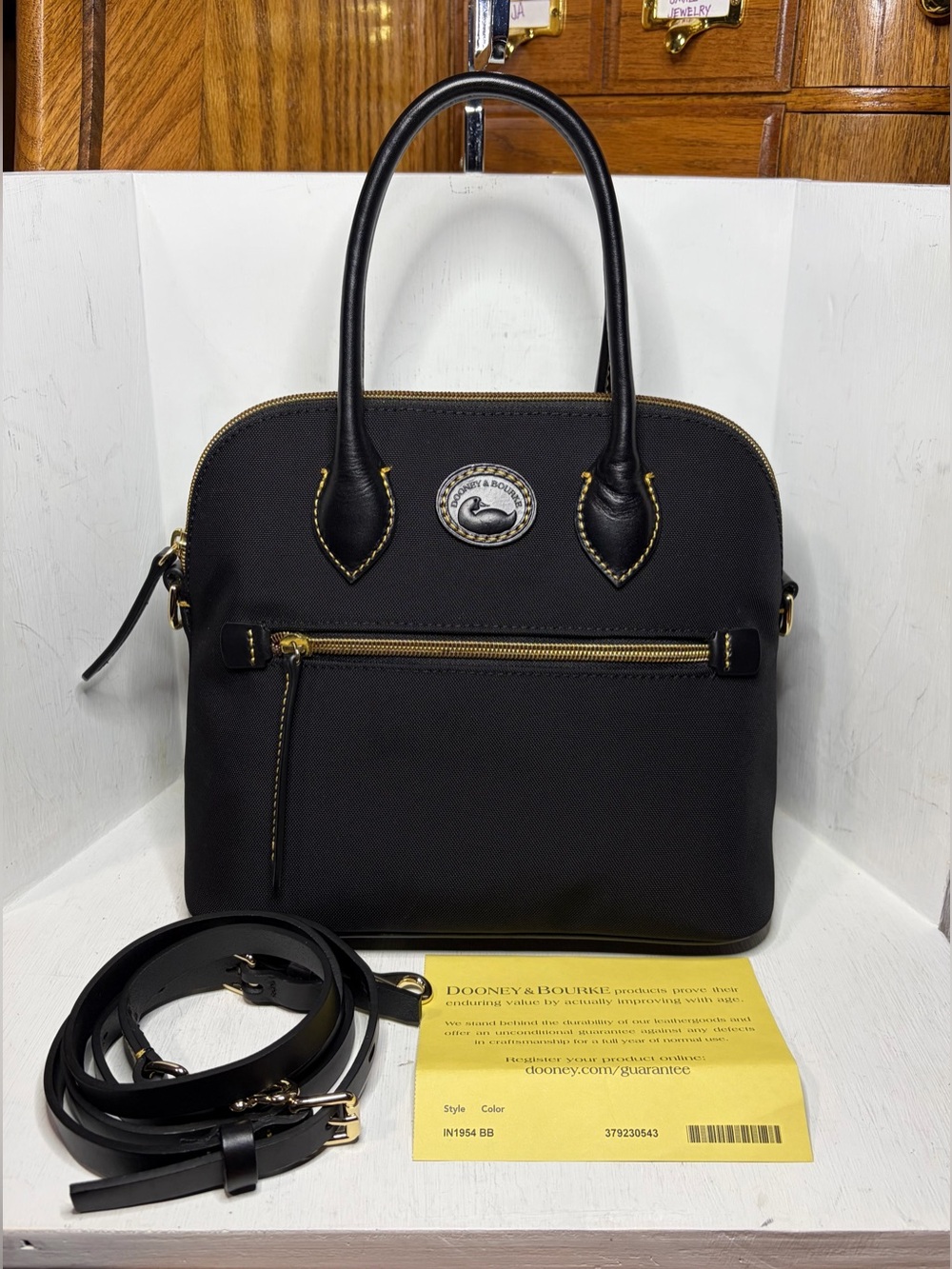 Dooney & Bourke Nylon Domed Satchel Black/Black